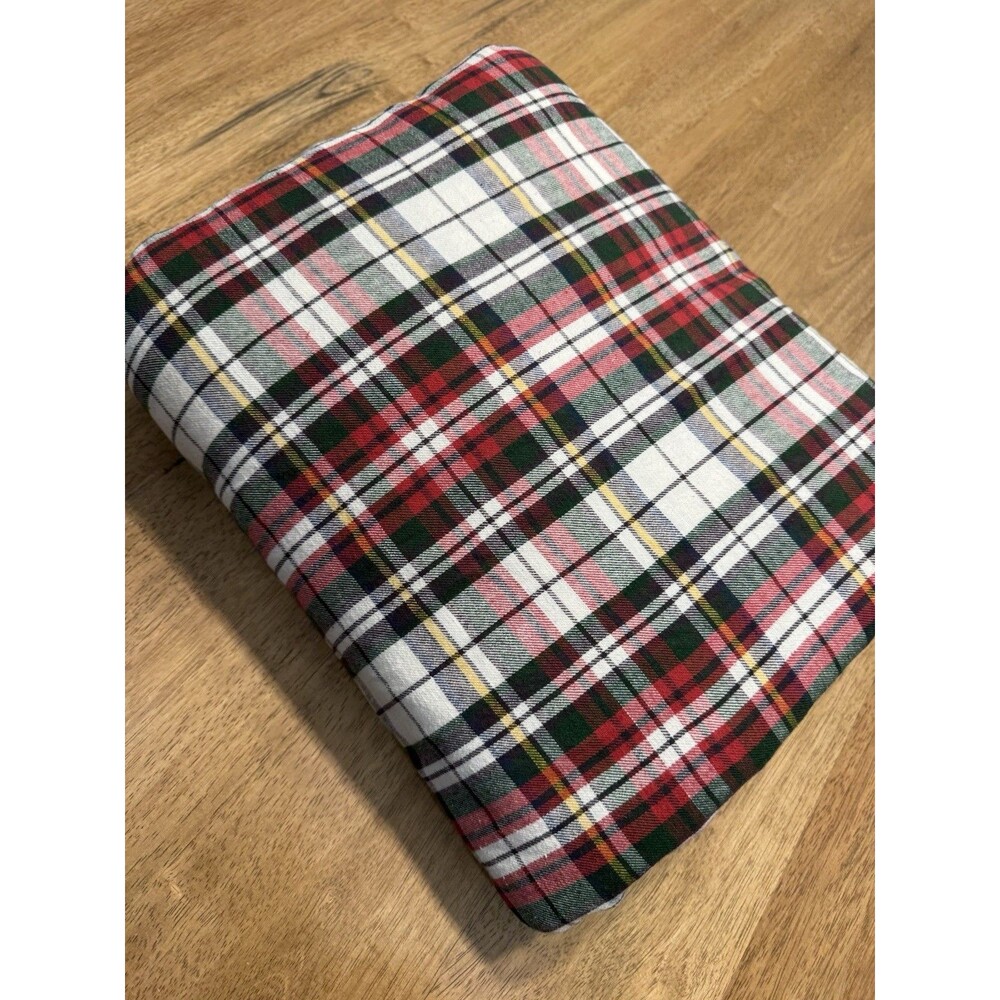 Pottery Barn Full/Queen Duvet Cover + 2 Pillowcases Denver Red Tartan Plaid Xmas - Picture 12 of 14